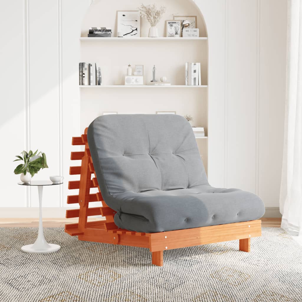 Canapea Futon Cu Saltea, , Lemn De Pin Tratat