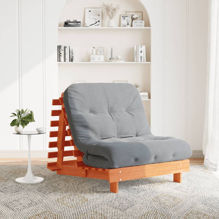 Canapea Futon Cu Saltea, , Lemn De Pin Tratat