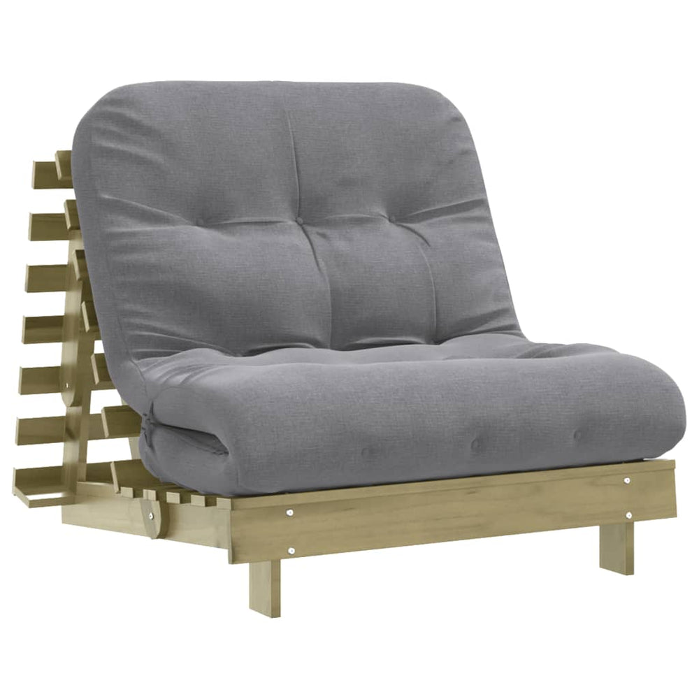Canapea Futon Cu Saltea, , Lemn De Pin Tratat