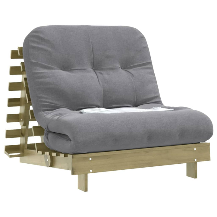 Canapea Futon Cu Saltea, , Lemn De Pin Tratat