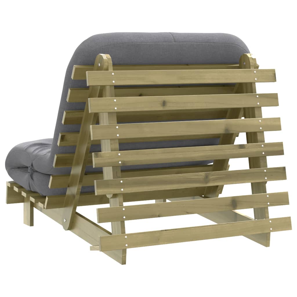 Canapea Futon Cu Saltea, , Lemn De Pin Tratat