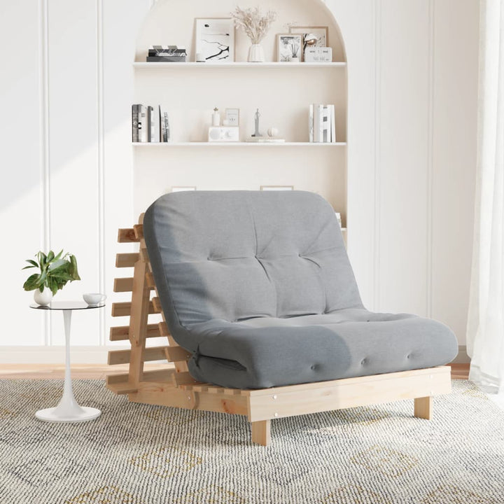 Canapea Futon Cu Saltea, , Lemn De Pin Tratat
