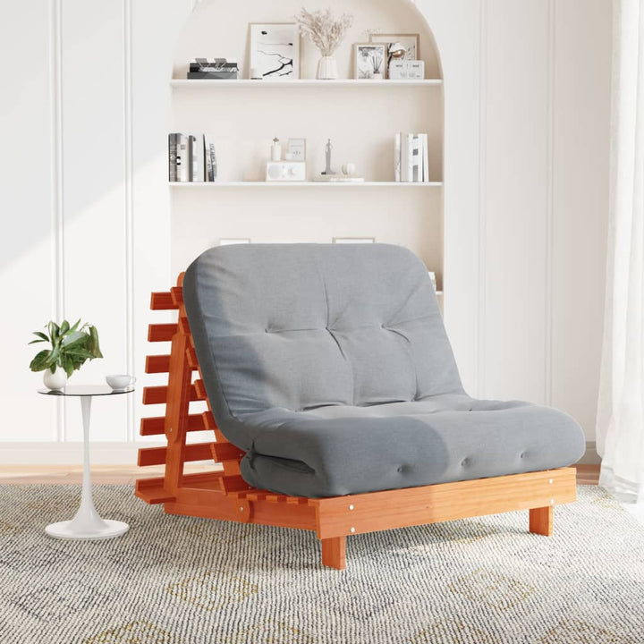Canapea Futon Cu Saltea, , Lemn De Pin Tratat