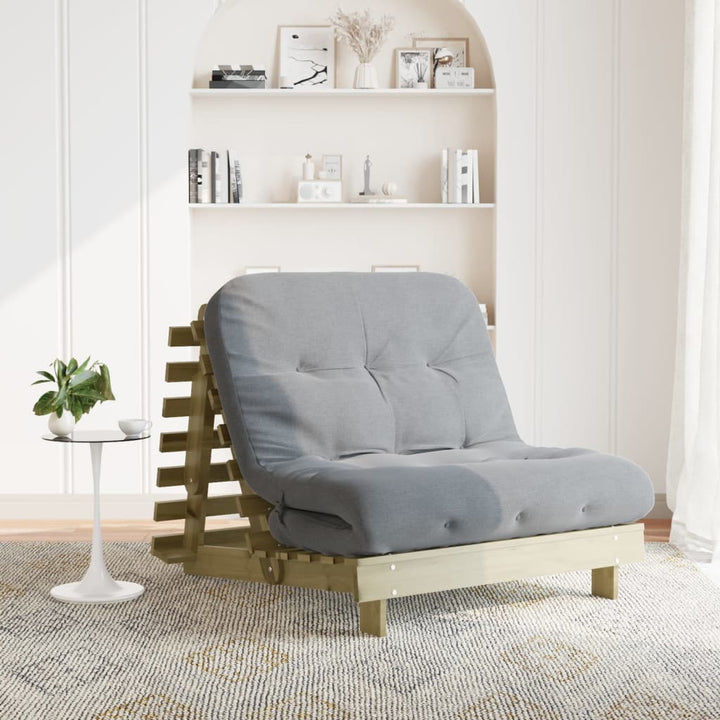 Canapea Futon Cu Saltea, , Lemn De Pin Tratat