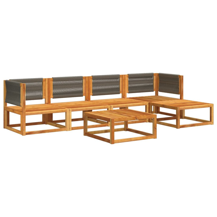 Set De Canapele Grădină Cu Perne, 6 Piese, Lemn Masiv Acacia