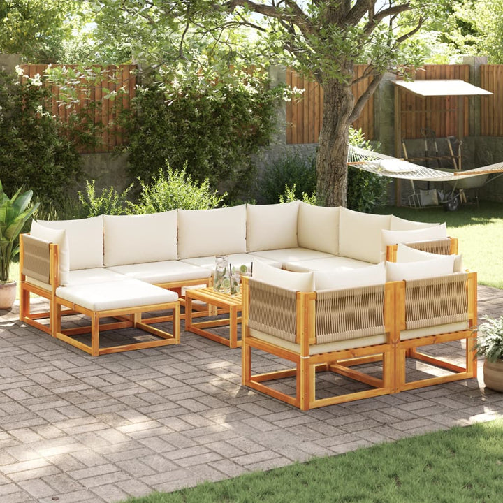 Set De Canapele Grădină Cu Perne, 6 Piese, Lemn Masiv Acacia