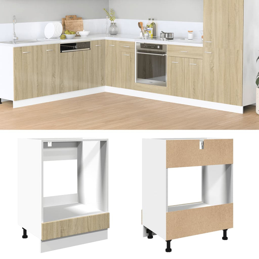 Dulap Pentru Cuptor, Stejar Sonoma, 60 X 46 X 81,5 Cm, Pal