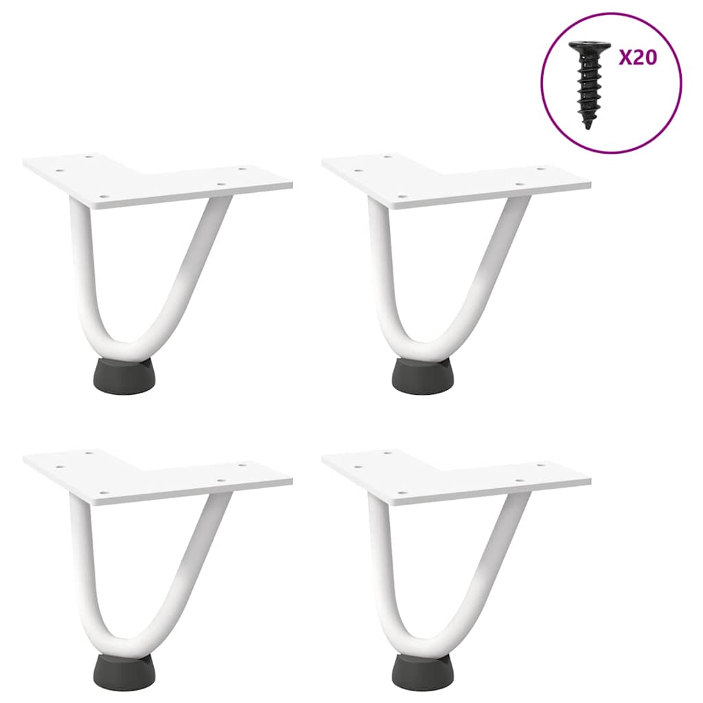 Picioare Tip Agrafă Pentru Măsuță De Cafea, 4 Buc., , , Oțel Masiv