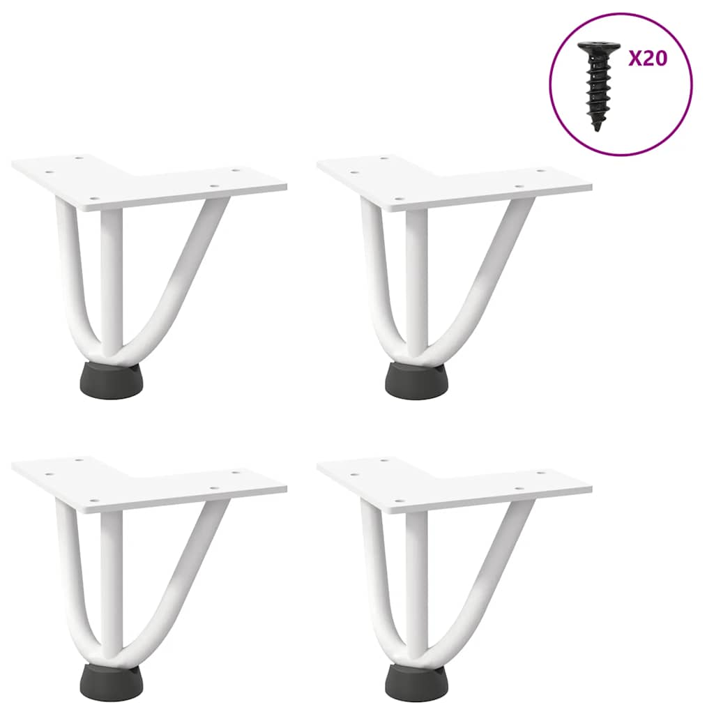 Picioare Tip Agrafă Pentru Măsuță De Cafea, 4 Buc., , , Oțel Masiv