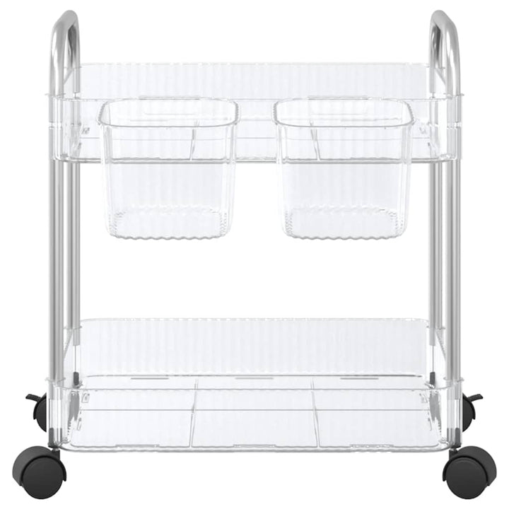 Cărucior De Depozitare Cu 2 Niveluri Transparent Acrilic