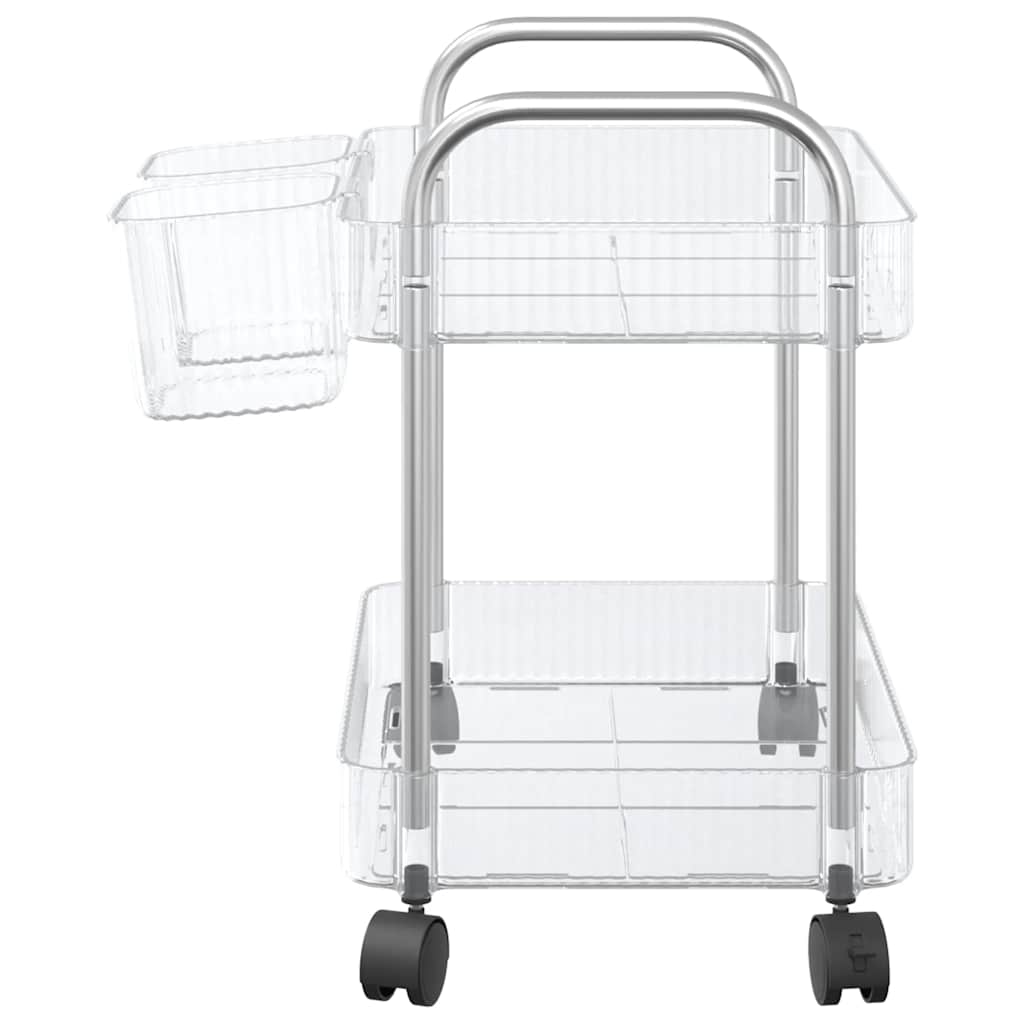 Cărucior De Depozitare Cu 2 Niveluri Transparent Acrilic