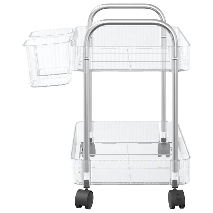 Cărucior De Depozitare Cu 2 Niveluri Transparent Acrilic