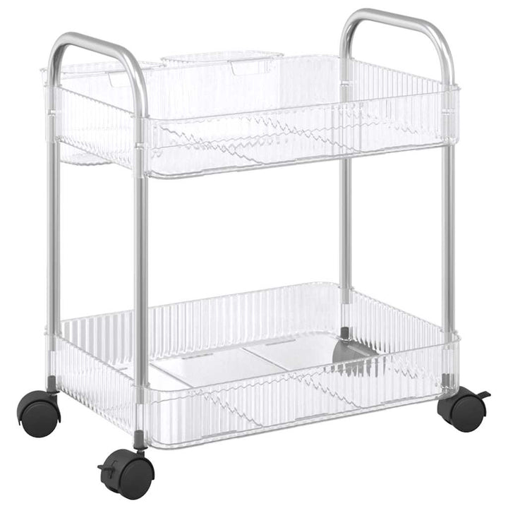 Cărucior De Depozitare Cu 2 Niveluri Transparent Acrilic
