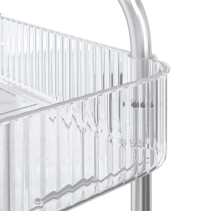 Cărucior De Depozitare Cu 2 Niveluri Transparent Acrilic