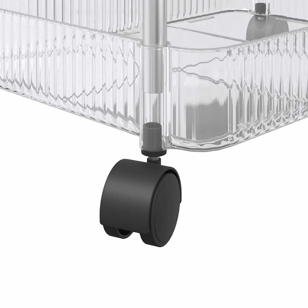 Cărucior De Depozitare Cu 2 Niveluri Transparent Acrilic