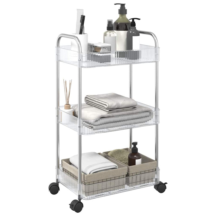 Cărucior De Depozitare Cu 2 Niveluri Transparent Acrilic