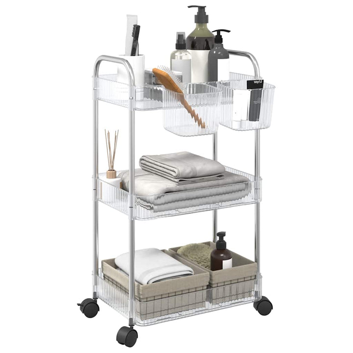 Cărucior De Depozitare Cu 2 Niveluri Transparent Acrilic