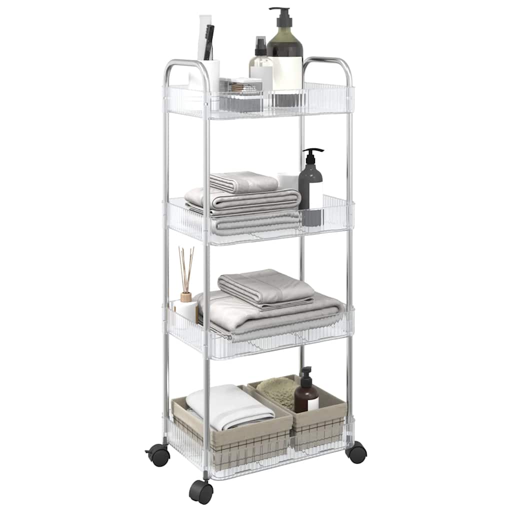 Cărucior De Depozitare Cu 2 Niveluri Transparent Acrilic