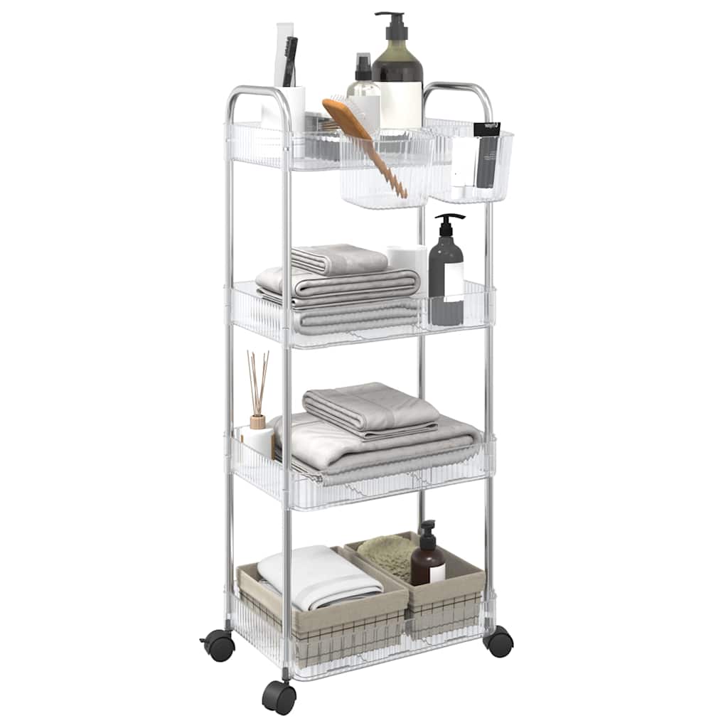 Cărucior De Depozitare Cu 2 Niveluri Transparent Acrilic