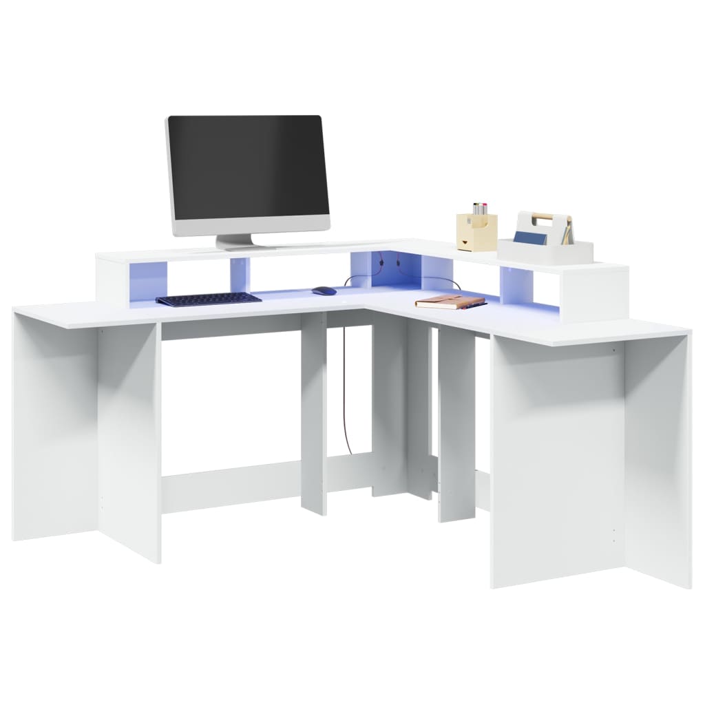 Birou Cu Lumini Led, , , Lemn Prelucrat