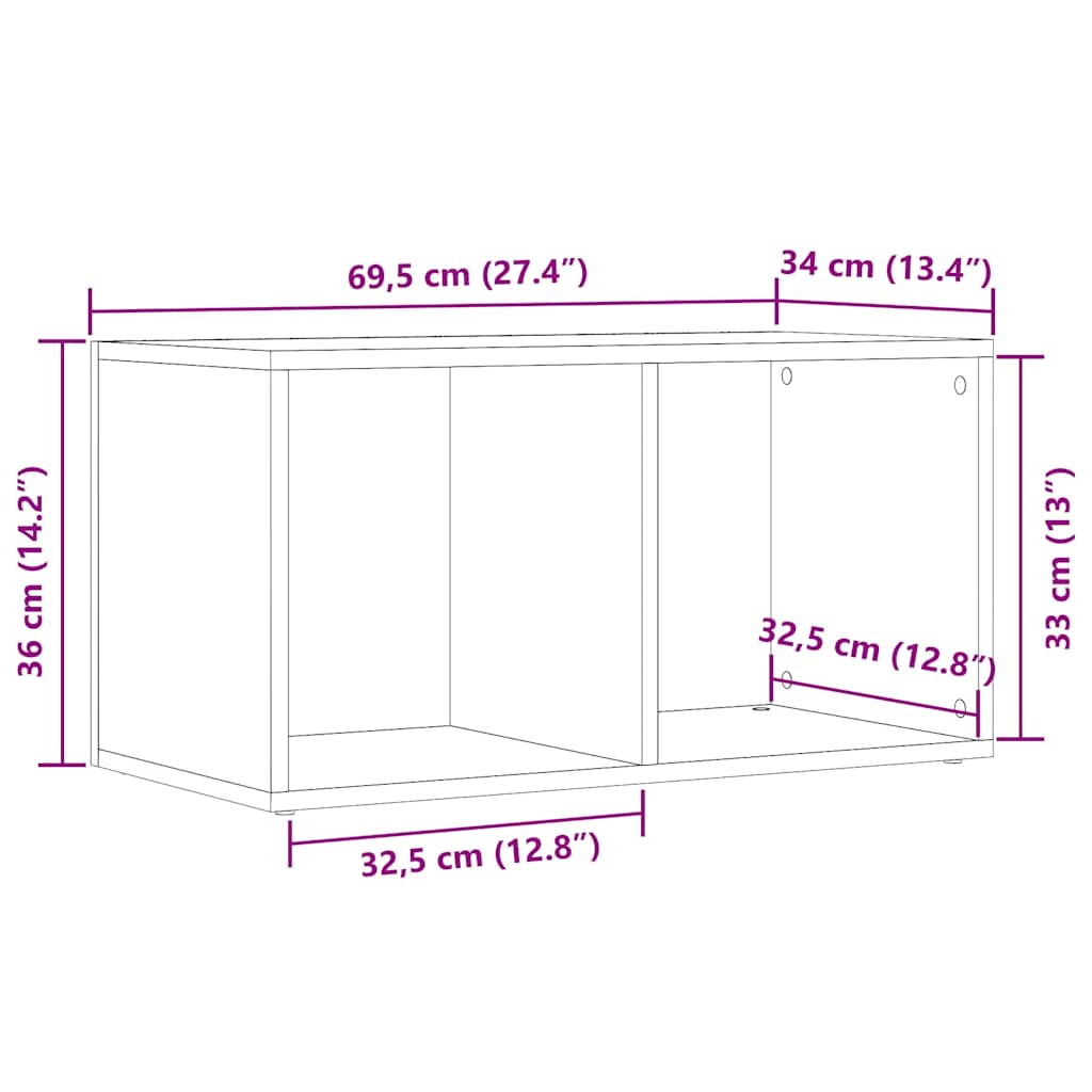 Cutie De Depozitare 69,5X34X36 Cm Lemn Prelucrat