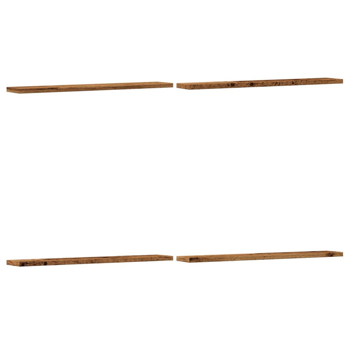 Rafturi Perete 4 Buc., Lemn Vechi, 60X20X1,5 Cm, Lemn Prelucrat
