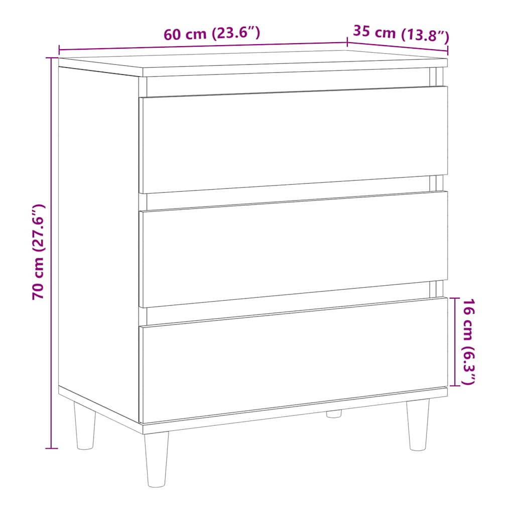Bufetă Din 60X35X70 Cm Din Lemn Prelucrat
