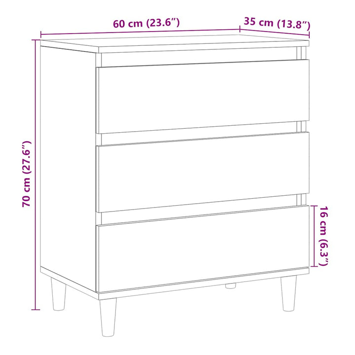Bufetă Din 60X35X70 Cm Din Lemn Prelucrat