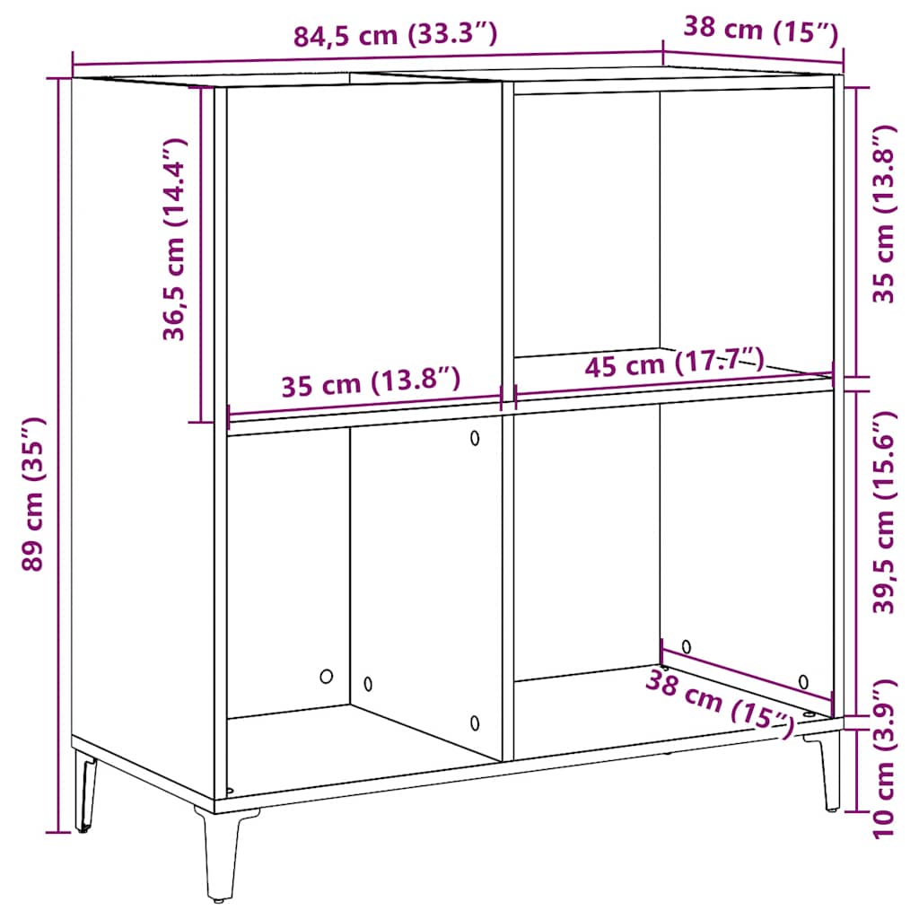 Dulap Discuri 84,5X38X89 Cm Lemn Prelucrat