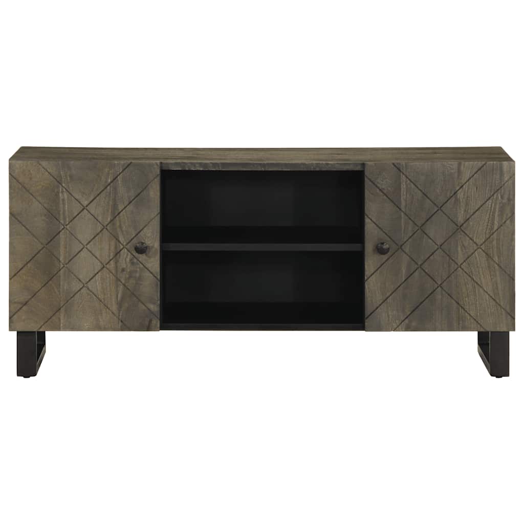 Comodă Tv, Negru, 105X33X46 Cm, Lemn Masiv De Mango