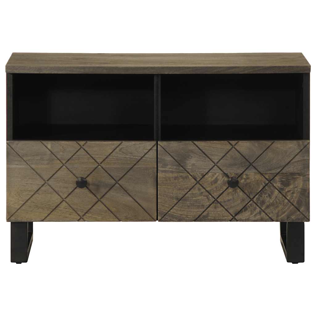 Comodă Tv, Negru, 70X33X46 Cm, Lemn Masiv De Mango