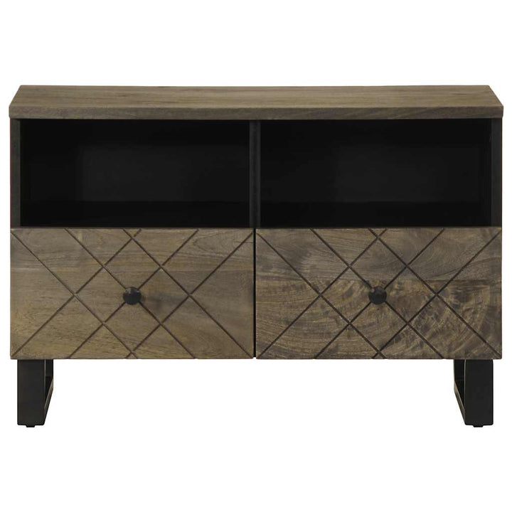 Comodă Tv, Negru, 70X33X46 Cm, Lemn Masiv De Mango