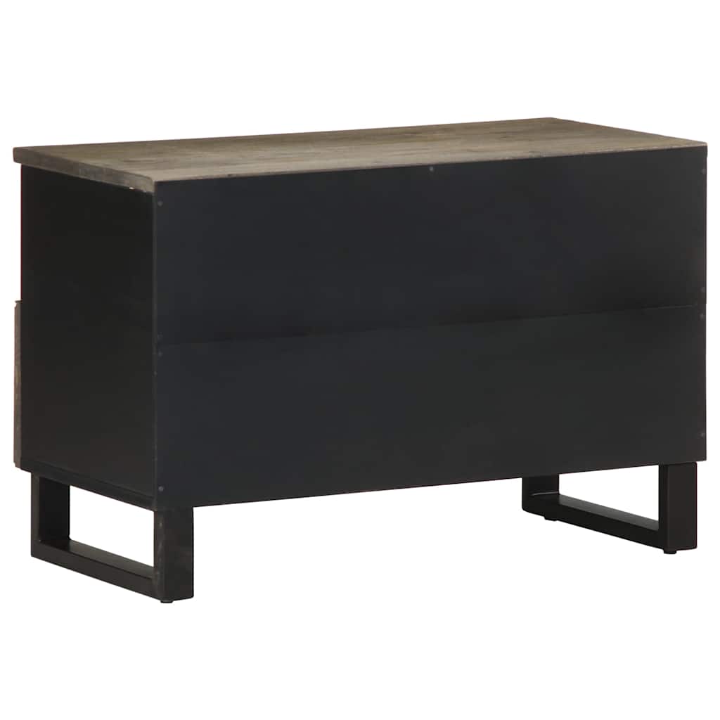 Comodă Tv, Negru, 70X33X46 Cm, Lemn Masiv De Mango