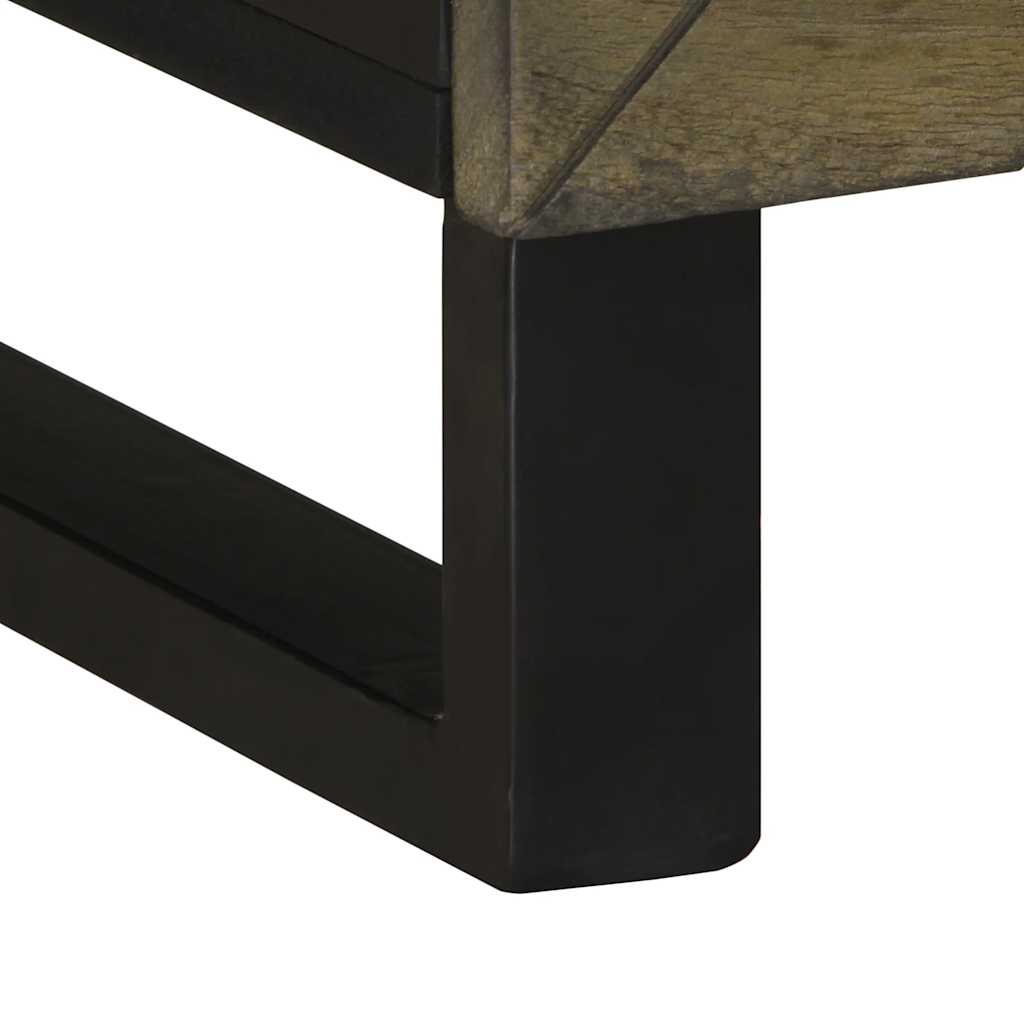 Comodă Tv, Negru, 70X33X46 Cm, Lemn Masiv De Mango