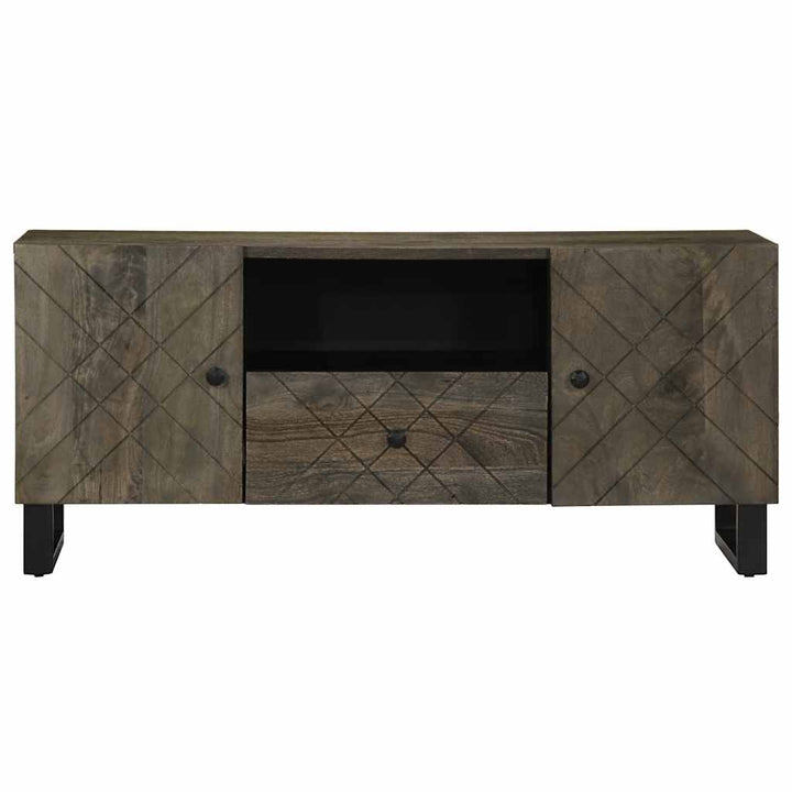 Comodă Tv, Negru, 105X33X46 Cm, Lemn Masiv De Mango