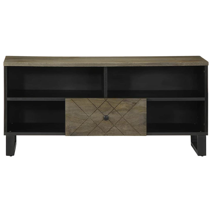 Comodă Tv, Negru, 100X33X46 Cm, Lemn Masiv De Mango