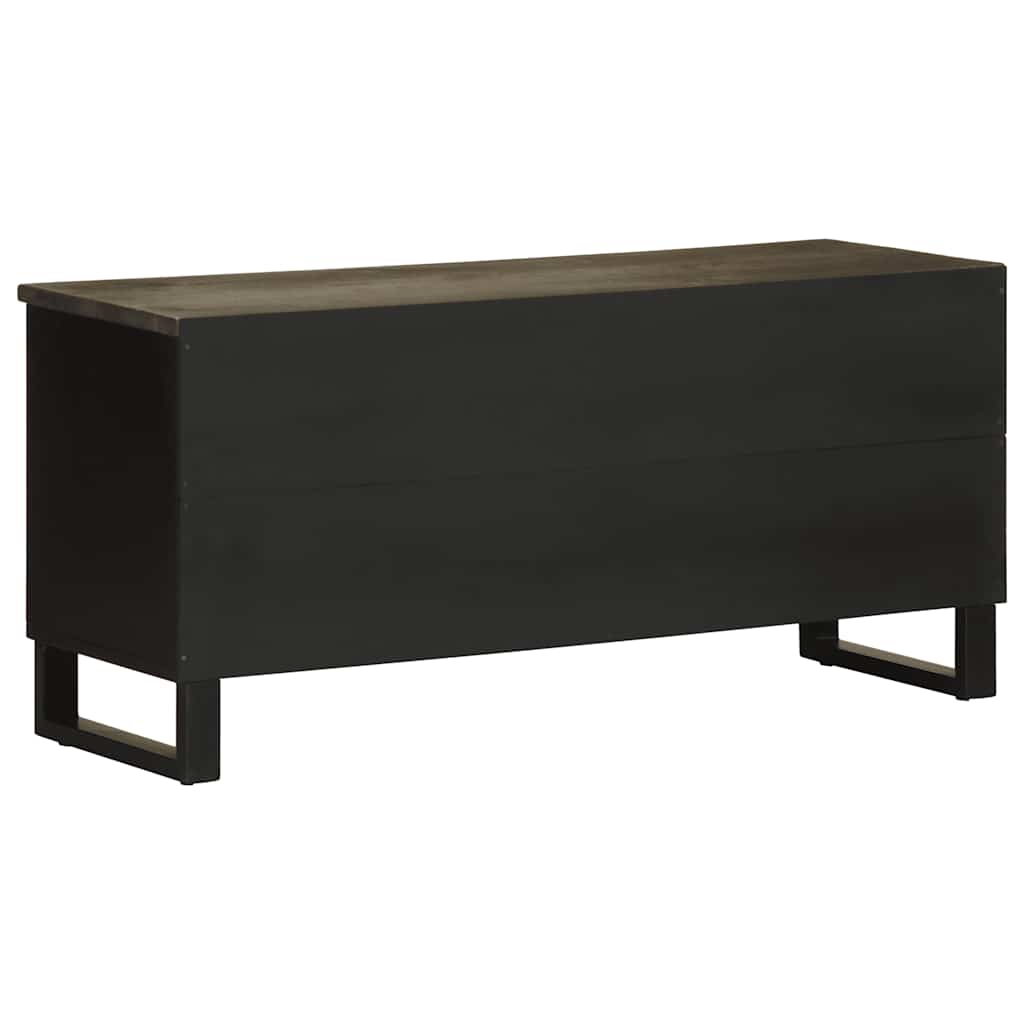 Comodă Tv, Negru, 100X33X46 Cm, Lemn Masiv De Mango