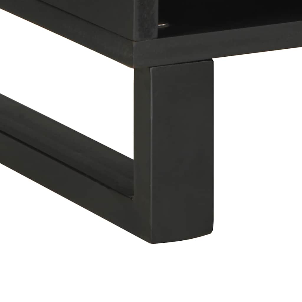 Comodă Tv, Negru, 100X33X46 Cm, Lemn Masiv De Mango