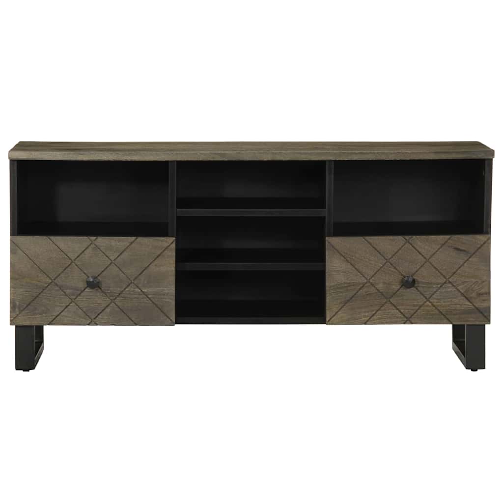 Comodă Tv, Negru, 100X33X46 Cm, Lemn Masiv De Mango