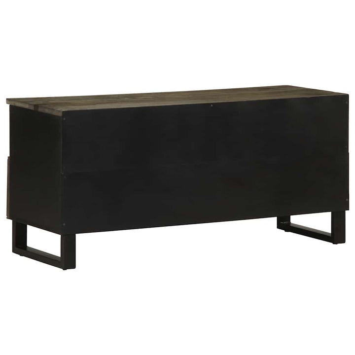 Comodă Tv, Negru, 100X33X46 Cm, Lemn Masiv De Mango