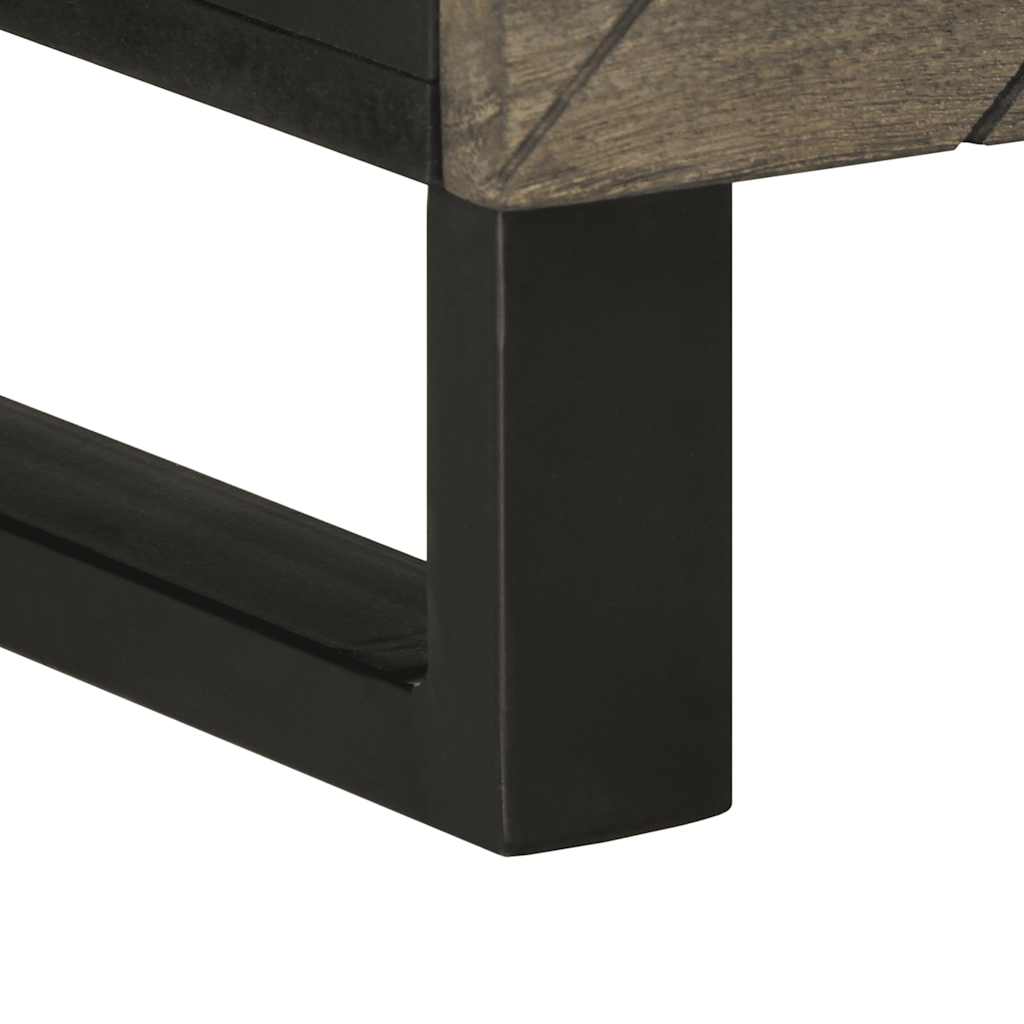Comodă Tv, Negru, 100X33X46 Cm, Lemn Masiv De Mango