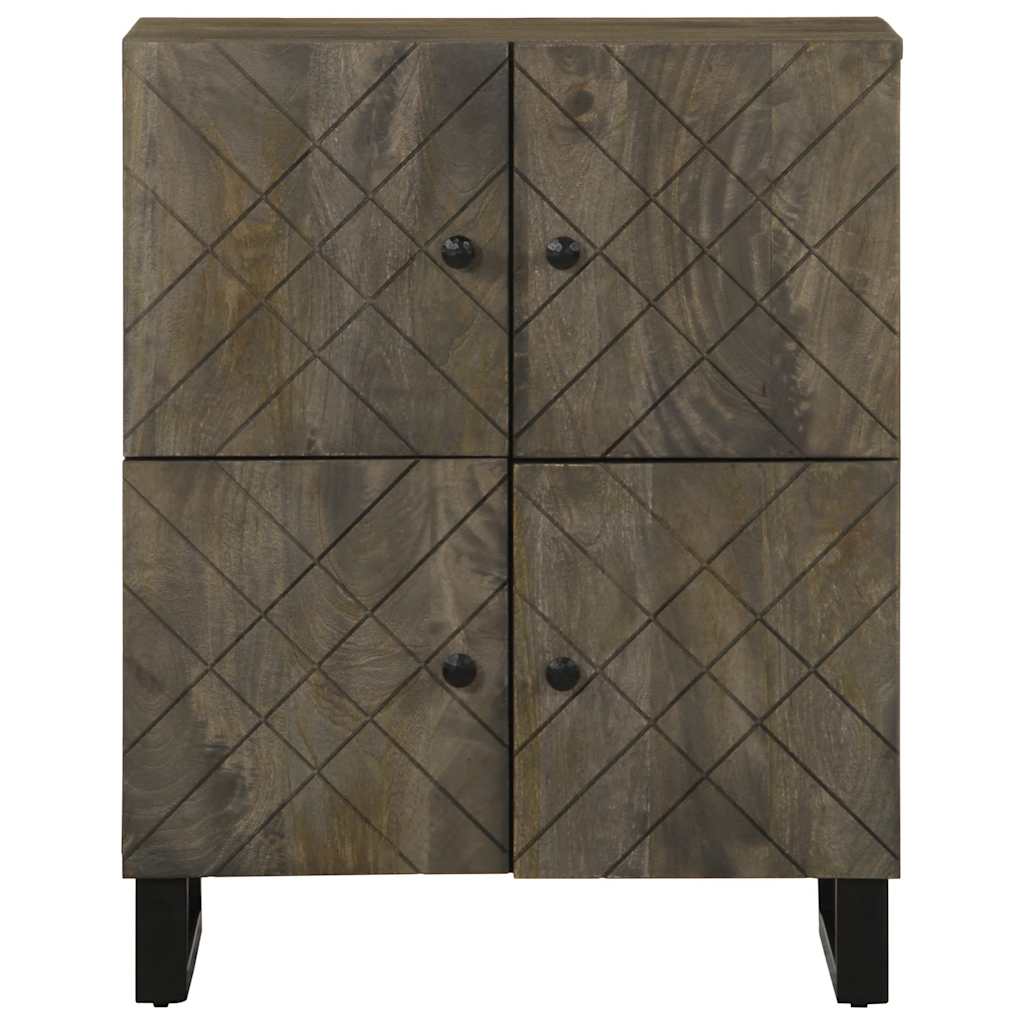 Bufetă Neagră 60X33X75 Cm Lemn Masiv De Mango