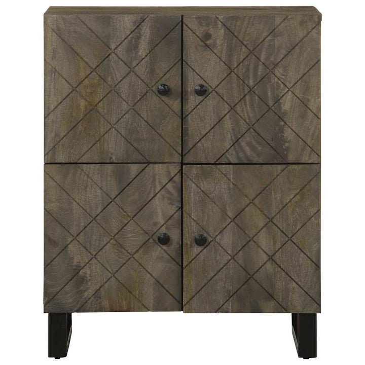 Bufetă Neagră 60X33X75 Cm Lemn Masiv De Mango