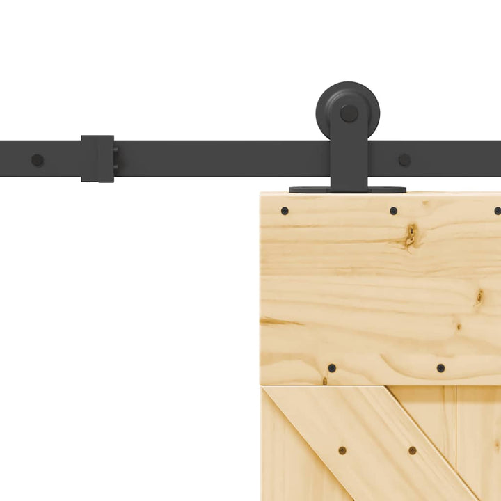 Ușă Glisantă Cu Set De Feronerie 85X210 Cm, Lemn Masiv De Pin
