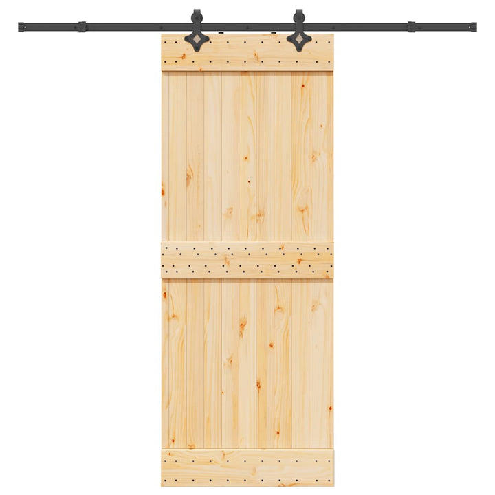 Ușă Glisantă Cu Set De Feronerie 85X210 Cm, Lemn Masiv De Pin