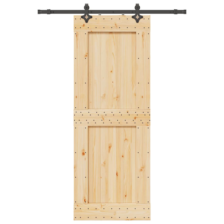 Ușă Glisantă Cu Set De Feronerie 85X210 Cm, Lemn Masiv De Pin
