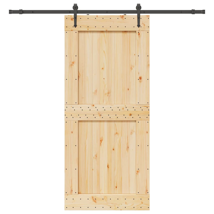 Ușă Glisantă Cu Set De Feronerie 70X210 Cm, Lemn Masiv De Pin