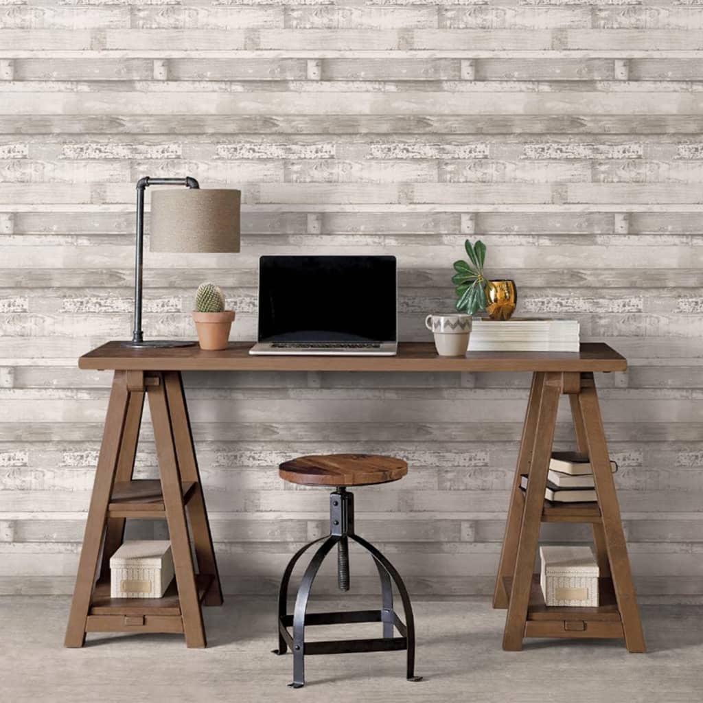Noordwand Tapet „Homestyle Wood”, Alb Murdar Și Gri