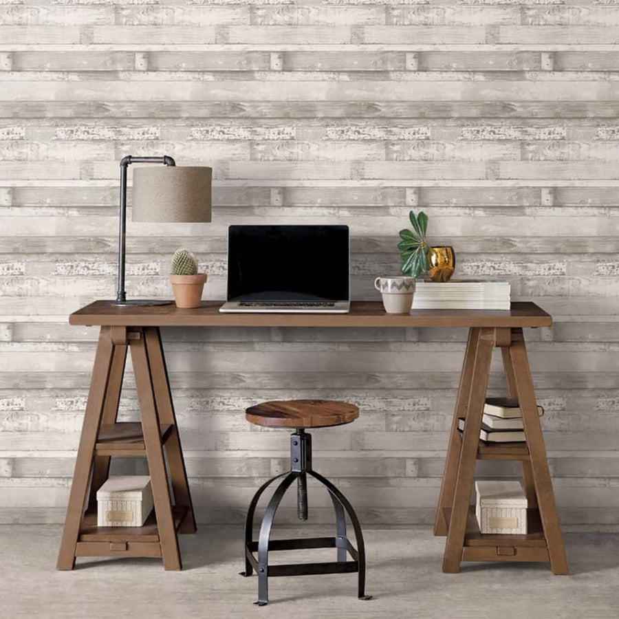 Noordwand Tapet „Homestyle Wood”, Alb Murdar Și Gri