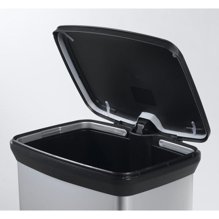 Curver Coș De Gunoi Cu Pedală Deco, Argintiu, 65L, Dreptunghiular